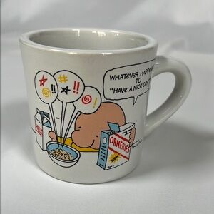 Vintage American Greeting Ziggy Orneries Cereal Ceramic Coffee Mug Cartoon 80's‎